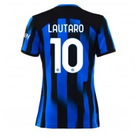 Inter Milan Lautaro Martinez #10 Fotballklær Hjemmedrakt Dame 2023-24 Kortermet